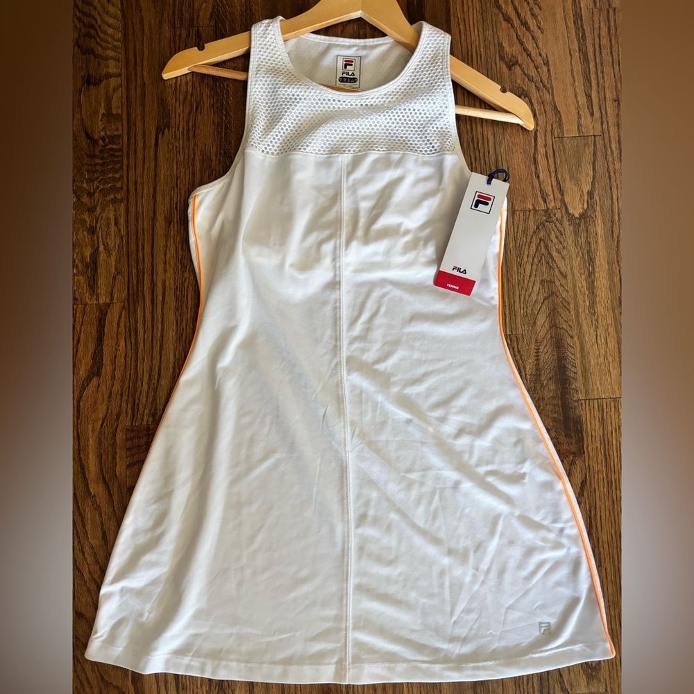 Fila MATCH PLAY White Dress with Orange Trim, Size SMALL. NWT